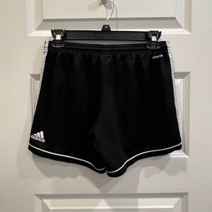 adidas Black Women's Athletic Shorts with White Piping